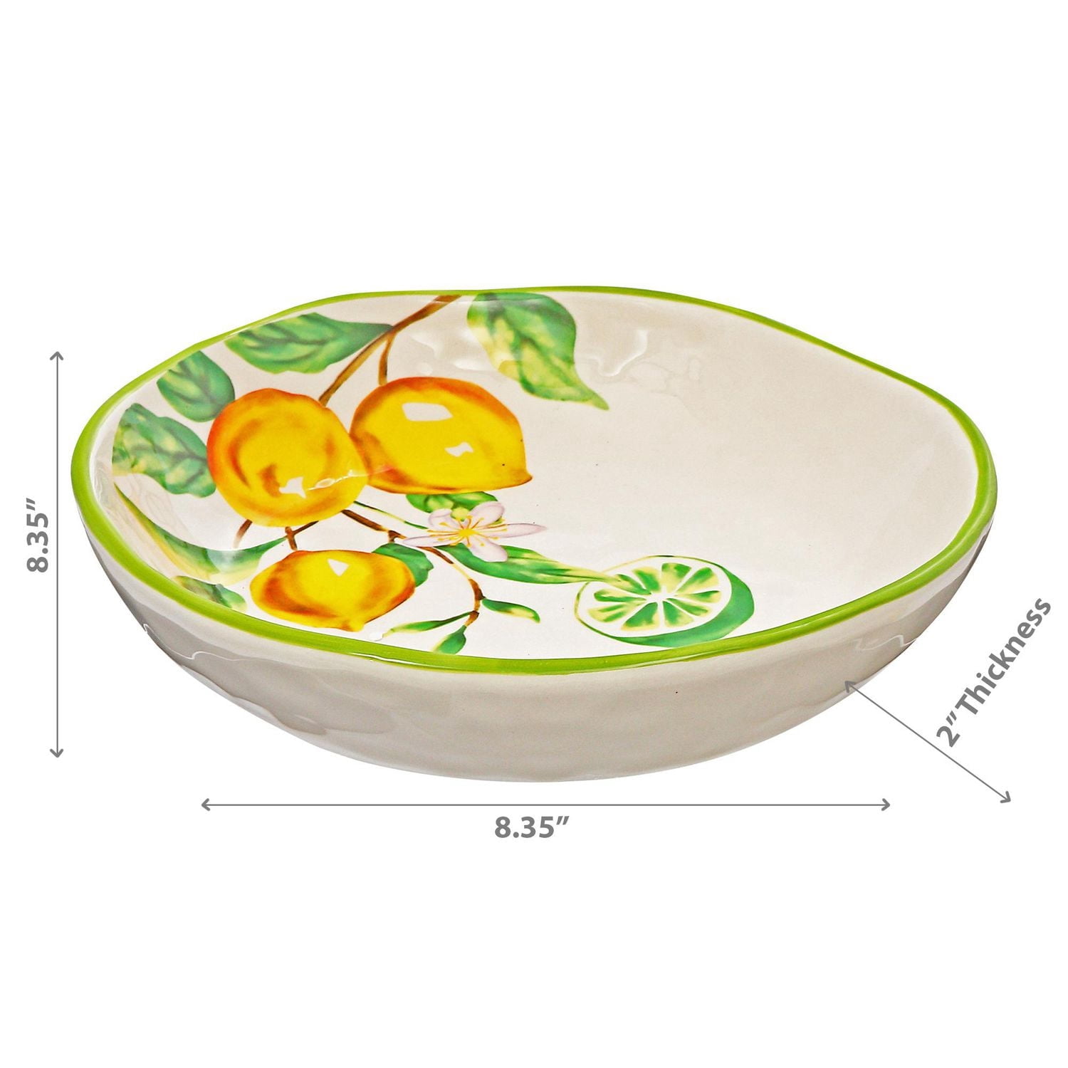 IH Casa Decor Ceramic Lemon Round Plate 8.35" - Ensemble De 2