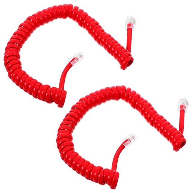 Shisuyan 2Pcs Coiled Phone Cords Landlines Phone Cord Telephone Cable Receiver Cord