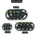 thumbnail image 2 of HAJEX Olympic Rubber Tri-Grip Plates Set 2 inch - 330LB Set - ( 11LB, 33LB, & 44LB), 2 of 5