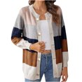 thumbnail image 1 of RXIRUCGD Chemise Longue Tricotée Colorée et Élégante pour Femme, Col Rond, Coupe Ample, Manteau Chandail Coréen, Printemps et Automne, Kaki, Taille : 2TG, 1 of 2