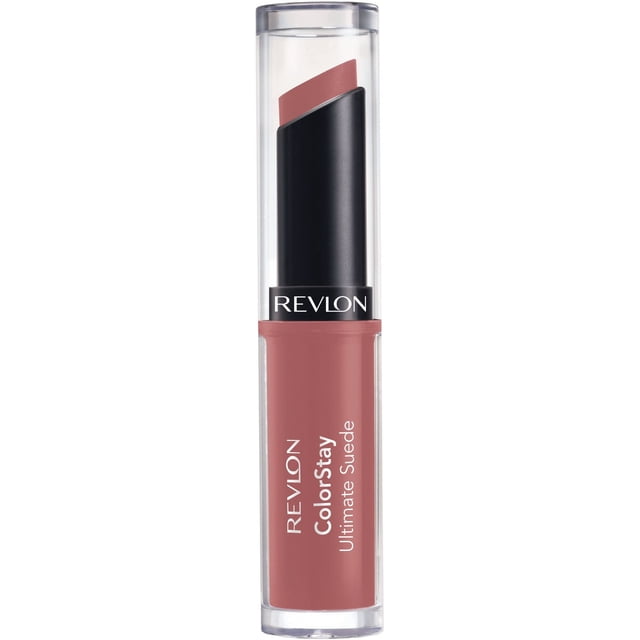 Revlon Colorstay Rouge à Lèvres en Suède Ultime, Teinte rose Atténuée, avec Capuchon en Plastique Transparent et tube Intérieur Noir, Offrant une Couleur Hydratante Toute la Journée avec Beurre de Karité, aloe et Vitamine E pour une Finition Mate Douce et un Port Confortable.