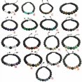 thumbnail image 1 of Fashion Matching Bracelets Adjustable Black Matte Black Beaded Anklets Matte Rocks Diffuser Bracelet Prayer Beads Women Accessories Gifts for Men Ita Creen, 1 of 1