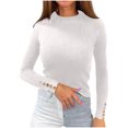thumbnail image 1 of Pisexur Chandail Col Roulé pour Femmes Couleur Unie Pulls Courts pour Femmes Tunique Tricot pour Femmes Décontracté Manches Longues Pulls d'Automne Chandail Col Rond Hauts, 1 of 5