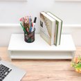 thumbnail image 2 of OUNONA 1Set Supporting Shelf Computer Desk Organizer Tier White Wood for Office Study Back to School, 2 of 4