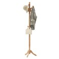 thumbnail image 1 of Costway Solid Rubber Wood Coat Rack with 3 Adjustable Heights and 11 Hooks for Hallway Natural, 1 of 10
