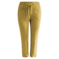 thumbnail image 2 of Plus Size Solid Straight Leg Pants for Women High Waist Comfortable Elastic Drawstring Casual Trousers, 2 of 5