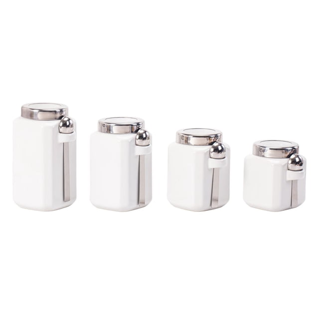 Mainstays White Glazed Ceramic Canister Set, 12 Piece