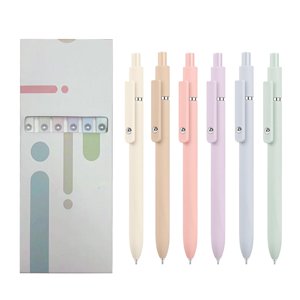 Stylos de gel,6Pcs 0.5mm Stylos d'encre noire Fine Point avec écriture lisse, Stylo à sec rapide, Sting esthétique mignon Nice, (Macaron), Stylops lisses pour écriture, fournitures de bureau pour l'école pour la prise de notes et le journal