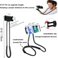 thumbnail image 2 of Cell Phone Stand Hanging on Neck Upgraded, Juerly Hands-Free Mobile Phone Holder Clip on Bed/Table 360° Rotation iPhone Tablet Mount Bracket, 27.6''/70 cm Length for 4.7''-7.6'' Screen, 2 of 8