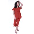 thumbnail image 4 of Moomaya Ensemble de Nuit pour Femmes Capri Coton 2 Pcs Chemises de Nuit, 4 of 6