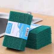 pstuiky Scouring Pads for Kitchen Double-Sided Emery Sponge with Sand Thickened & Durable for Pots & Pans 10X15Cm 5-Pack or 5-Pack Green Cleaning Sponges