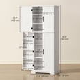 thumbnail image 3 of HOMCOM Pantry Cabinet, 64" Storage Cabinet with Adjustable Shelves, White, 3 of 10