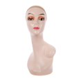 thumbnail image 2 of HILABEE Female Bald Mannequin Head 19inch Stable Base Manikin Display Model for Hats Orange with Shoulder, 2 of 8