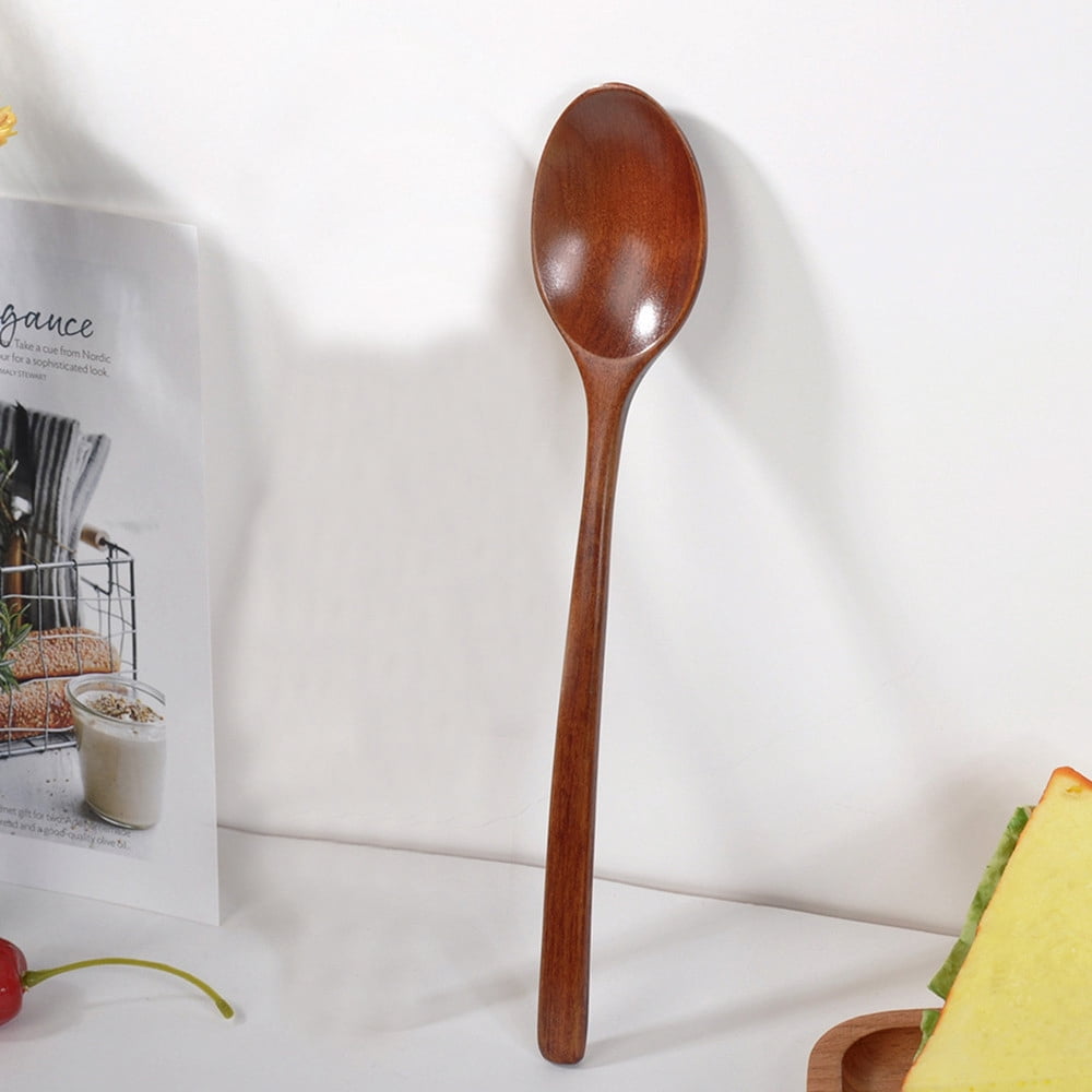 Boovnll Spoons, Wooden Spoon Fork Kitchen Cooking Utensil Tools Soup-Teaspoon Tableware, Kitchen Gadgets, Plastic Spoons, Spoon