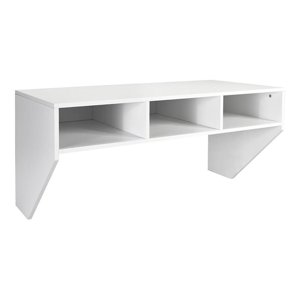 Pemberly Row Contemporain MDF Bureau d'ordinateur flottant mural en blanc