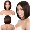 thumbnail image 3 of QualitChoice Natural And Seamless Look With These Bob Wigs With Bangs Brown Cap Hair Wig 1Set, 3 of 6