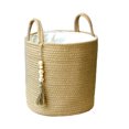 thumbnail image 2 of Baohd Storage Tightly Woven And Cotton Rope Dirty Woven Storage Basket Basket Convenient And Storage Solution Wire Basket Jute with lining S, 2 of 6