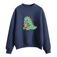 thumbnail image 1 of IROINID Rabais Vêtements d'Hiver pour Femmes Chandails à Capuchon d'Hiver Chandails Aguichant Col Rond Manches Longues Hauts Blouse Imprimée Régulière, Bleu, 1 of 3
