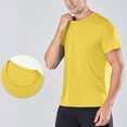 thumbnail image 2 of cfhntfmh T-Shirts Athlétiques pour Hommes Extensibles à Col Rond T-Shirt de Course et d'Entraînement Confortable Léger à Manches Courtes Hauts de Gym, 2 of 7