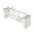 thumbnail image 1 of White Auto-Draining Sink Caddy For Organizing Kitchen Sponges Brushes And Utensils To Maintain A Clean Sink Area, 1 of 6