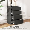 thumbnail image 4 of HOMCOM Commode de Chambre, Commode à 4 Tiroirs pour Chambre, Noir, 4 of 10