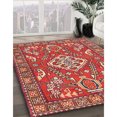 thumbnail image 2 of Ahgly Company Indoor Square Traditional Sunrise Orange Persian Area Rugs, 6' Square, 2 of 6