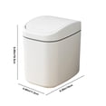 thumbnail image 3 of Wuztai Slim Desktop Trash Can, Small Plastic Wastebasket for Home Office, Space-Saving Desk Garbage Bin with Anti-Slip Base, White Beige Storage Container for Living Room Car Restaurant, 3 of 6