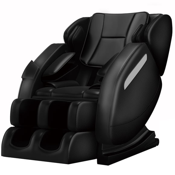 Real Relax Massage Chair , Full Body Recliner with Zero Gravity Chair, Air Pressure, Bluetooth, Heat and Foot Roller Included, Black