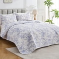 thumbnail image 2 of Hitime Luxury Printed Quilt Set Queen Size, Lightweight Comforter Set, Oversized Bedspread Coverlet Quilted Bedding Set, with 2 Matching Pillowcases, for All Season, 2 of 8