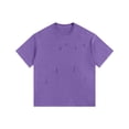 thumbnail image 1 of ShomPort T-Shirts à Manches Courtes pour Hommes Col Rond Classique Manches Courtes Décontracté Trous Déchirés Chemises Surdimensionnées, 1 of 2
