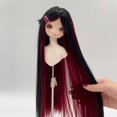thumbnail image 3 of Dual Color Simulation Soft Doll Long Straight  With Bangs 1/4 Ball Joint, High Temperature Fiber, Fits Head Size 18.5-21cm For Fashionable And Lifelike Dolls, 3 of 8
