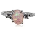 thumbnail image 2 of Female Silver Ring Portable Zircon Rhinestone Rings Girlfriends Bridal Ornaments Jewellery Accessory Wedding Engagement Pink Size 9, 2 of 8