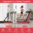 thumbnail image 3 of SuperFit 2.25HP 2 in 1 Folding Treadmill Jogging Machine W/APP Control Red, 3 of 10