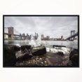 thumbnail image 2 of Design Art Skyline with Brooklyn Manhattan Bridges Framed Canvas Art Print, 2 of 3