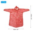 thumbnail image 2 of Unique Bargains Rain Ponchos, 7 Pack Unisex Disposable Rain Jacket with Hood for Water Protection, Red, 2 of 6