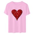 thumbnail image 4 of Cadeau de la Saint-Valentin pour Femmes T-shirt Décontracté à Col Rond à Manches Courtes Imprimé Arbre de Noël, 4 of 6