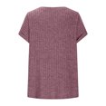 thumbnail image 5 of Ovbmpzd T-Shirts à Manches Courtes pour Femmes Tendance Rouge Tricoté Col en V Confortable Uni T-Shirts pour Femmes G, 5 of 5