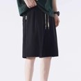 thumbnail image 4 of Styesk Mens Shorts Men's Summer Solid Color Pocket Elastic Waist Drawstring Thin Casual Ice Silk Shorts, 4 of 8