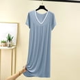 thumbnail image 2 of LOVZFMLL Robes pour Femmes Robe T-Shirt Maxi à Manches Courtes Nuisette Super Douce et Confortable Pyjama Chemises de Nuit Tenue de Détente Décontractée Vêtements de Nuit, 2 of 7