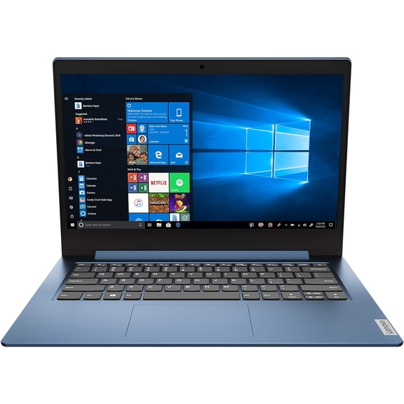 Remis à Neuf (Bon) Lenovo IdeaPad 1 14.0 Portable (Intel Pentium Silver N5030, 4 Go RAM, 128 Go SSD, Windows 10 Mode S) - Bleu Glace (81VU000JUS)