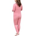 thumbnail image 5 of LUXUR Women Solid Color Thermal Underwear Warm Base Layer Long Johns Set Pink 5XL, 5 of 5