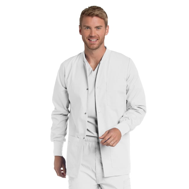 Landau Essentials Vestes de Sarrau à 5 Poches pour Hommes - Coupe Classique Décontractée, Col Ras du Cou, devant à Boutons-Pression, Sarraus d'Échauffement 7551
