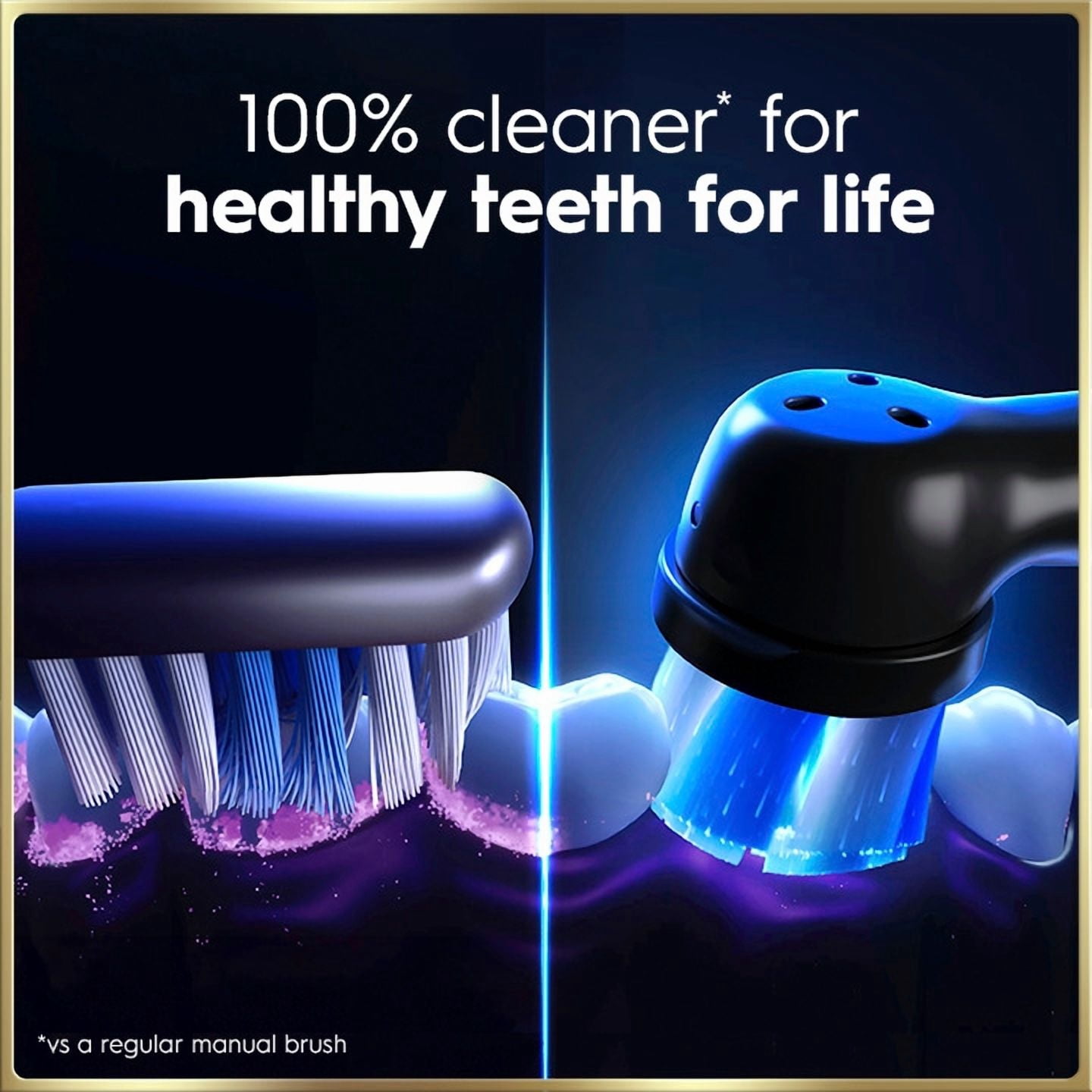 Brosse à dents électrique rechargeable Oral-B, iO9 Genius, 7 modes de nettoyage, écran interactif, étui de voyage avec chargeur intégré, détecteur de pression visible, 4 brossettes, bleu saphir