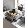 thumbnail image 4 of Songmics Home - Small Stainless Steel Dish Drying Rack Drain, Utensil Holder, Silver and Black, 4 of 9