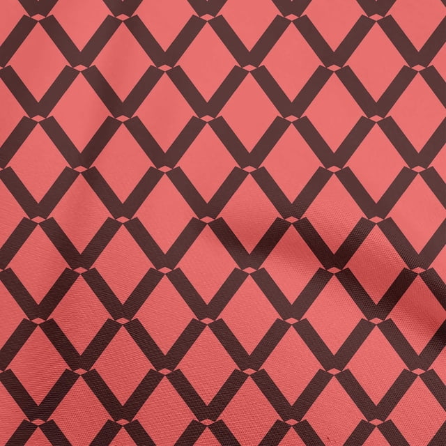 oneOone Georgette Viscose Pink Fabric Geometric Sewing Material Print Fabric By The Yard 42 Inch Wide