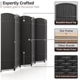thumbnail image 2 of Sorbus 6 Panel Room Divider Tall Privacy Partition Screen Extra Wide Double Hinged Mesh Hand-Woven Folding Wall Divider - 6ft, 2 of 7