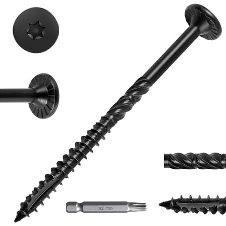 FMhotu 4-1/2 Inch Heavy-Duty Outdoor Deck Screws, 50Pcs Star Drive Decking Wood Screws, Rust Resistant Timber Screws for Timber/Log/Landsca