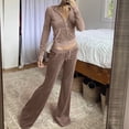 thumbnail image 1 of DPTALR Ensemble Décontracté pour Femmes avec Poche, Col Rond, Manches Longues + Pantalon, 1 of 7