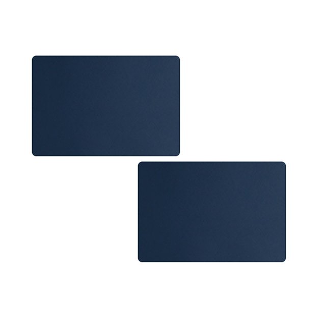 Oleegame 2PC Placemat Leather Placemat Home Double Sided Rectangular Insulated Table Mat Restaurant Hotel Western Food Mat Waterproof Dinner Plate Mat Blue