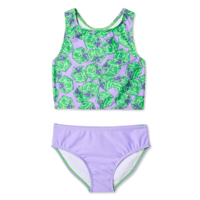 Minecraft Girls' Two Piece Tankini Set